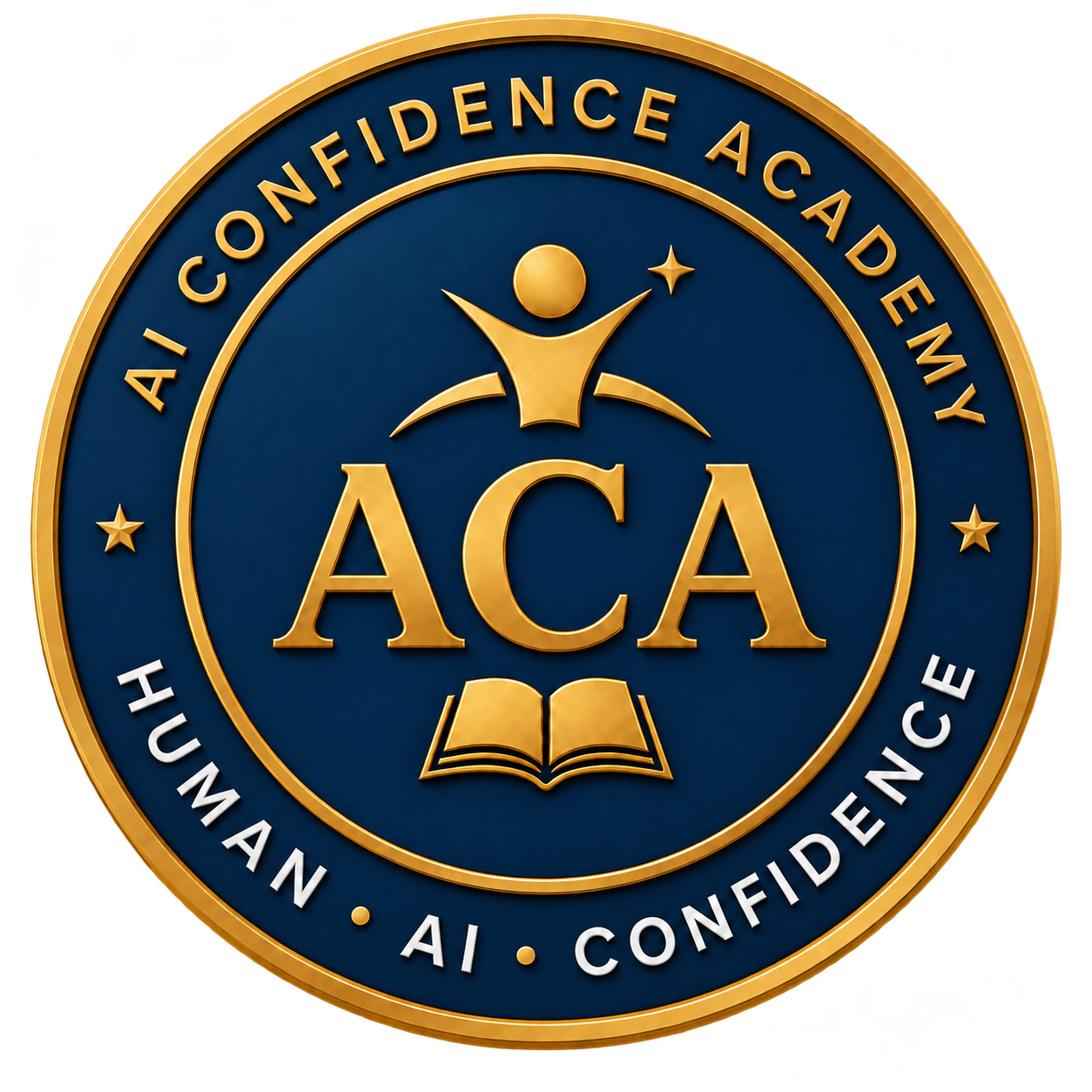 AI Confidence Academy seal: Human, AI, Confidence